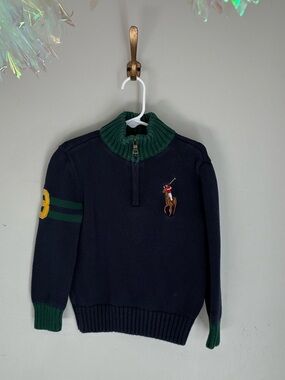 Polo Ralph Lauren Blue Green Classic Sweater Size 6